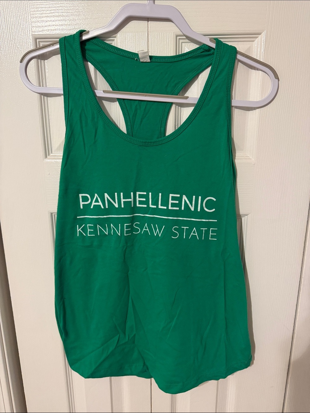 Kennesaw State Panhellenic Green Racerback Tank